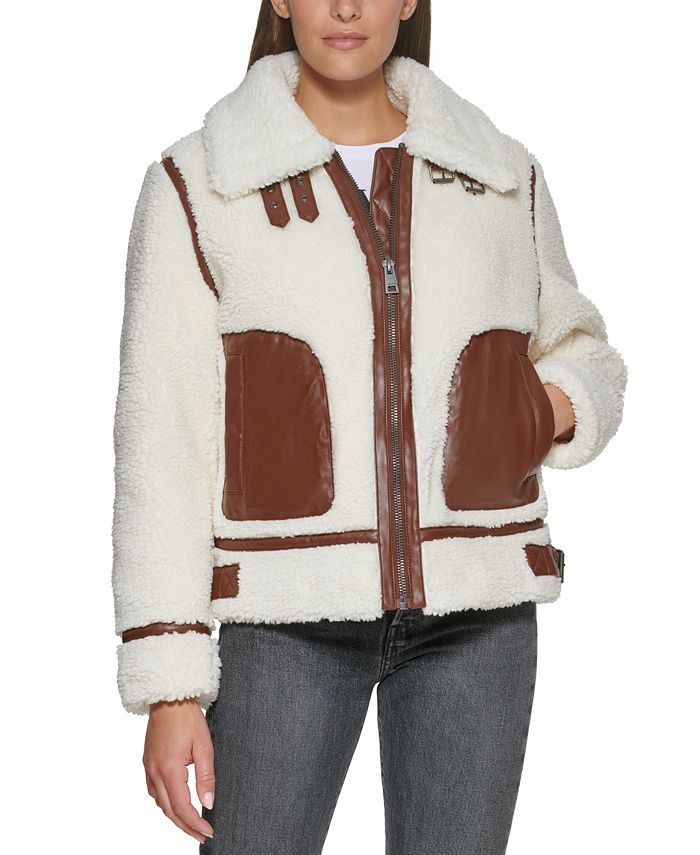 Levi's Sherpa Moto Coat & Reviews - Coats & Jackets - Women - Macy's | Macys (US)