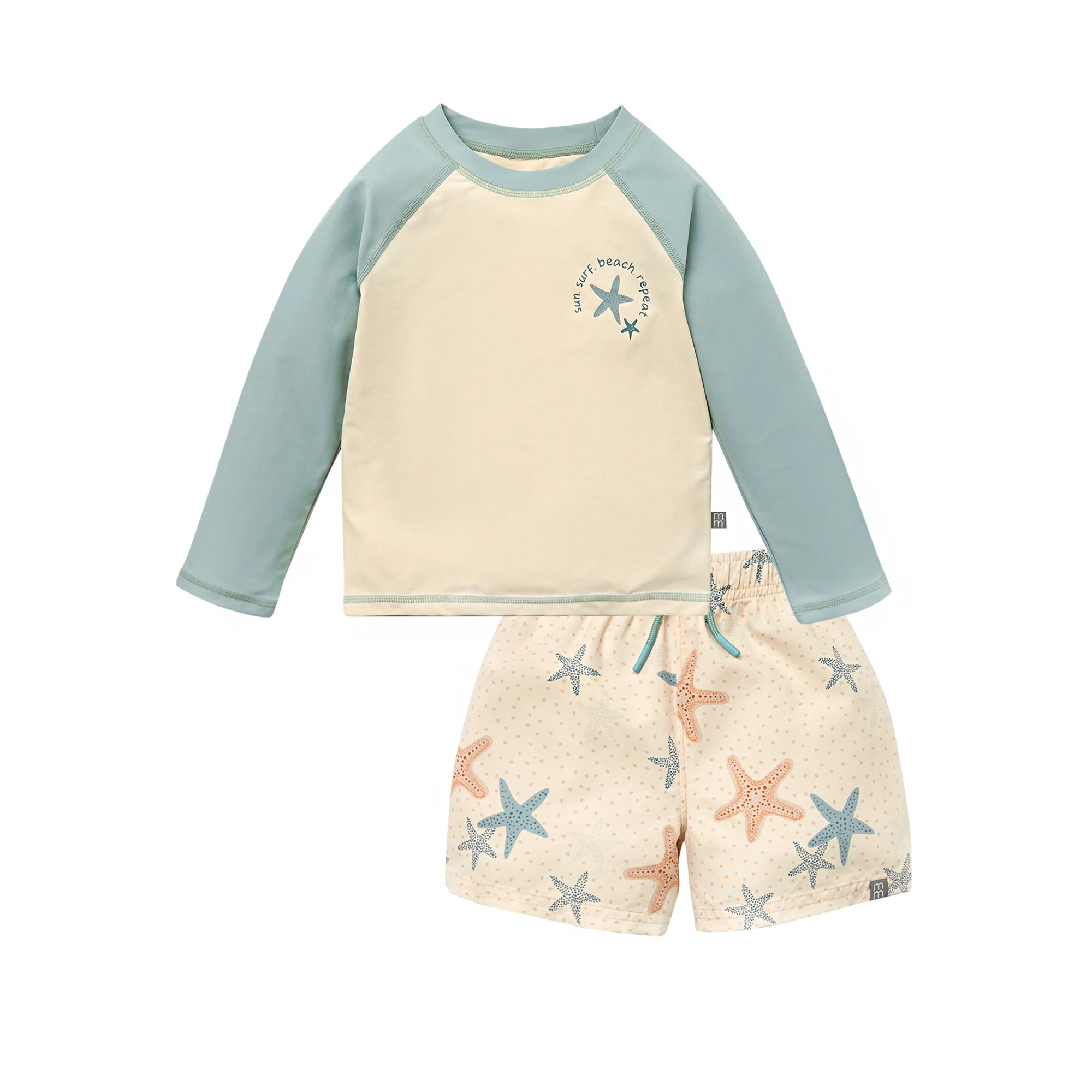 Modern Moments by Gerber Toddler Boy Long Sleeve Rashguard and Short Set, 2-Piece, Sizes 0/3M - 5... | Walmart (US)