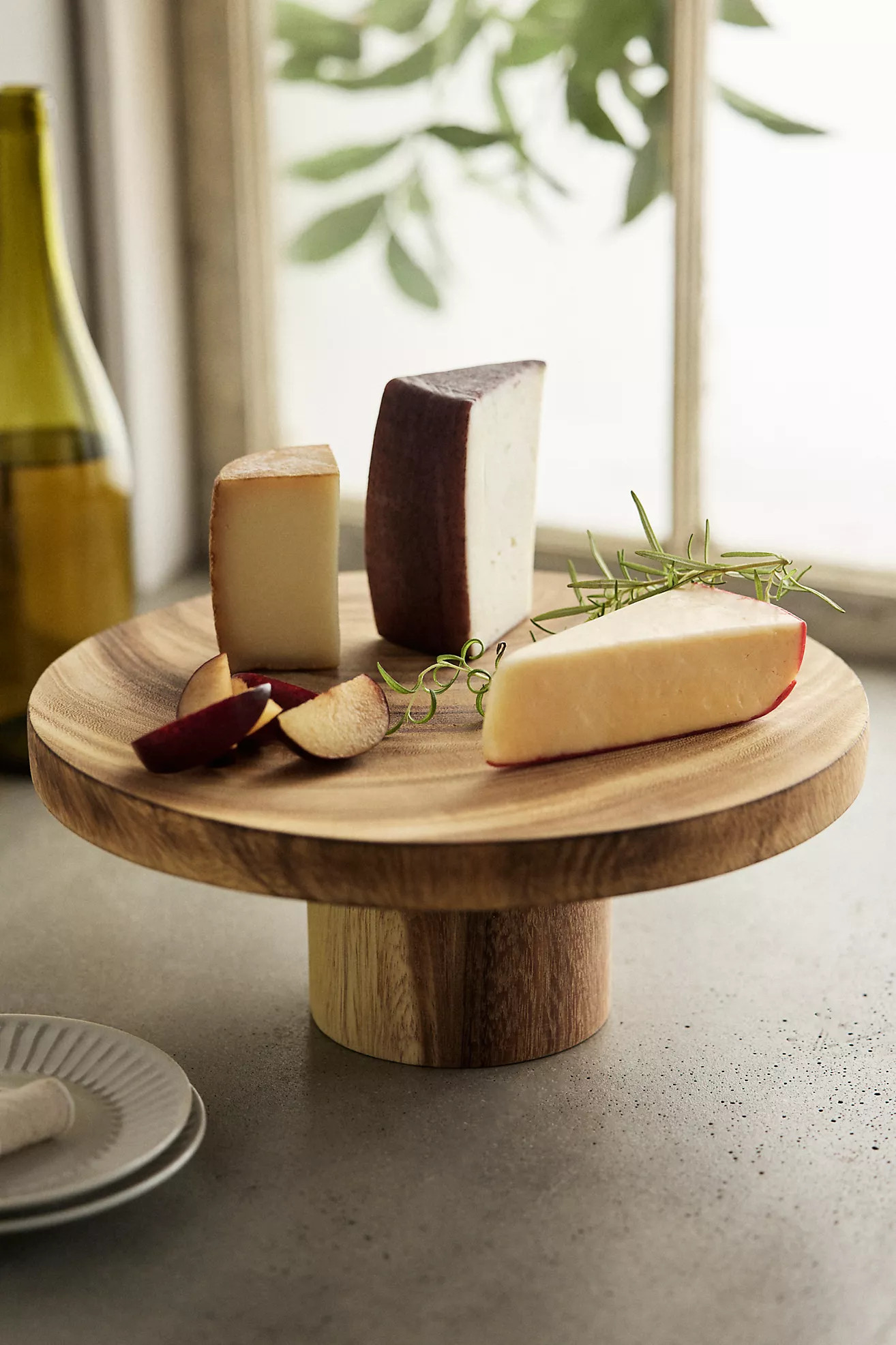 Wood Slab Pedestal Serving Board | Anthropologie (US)