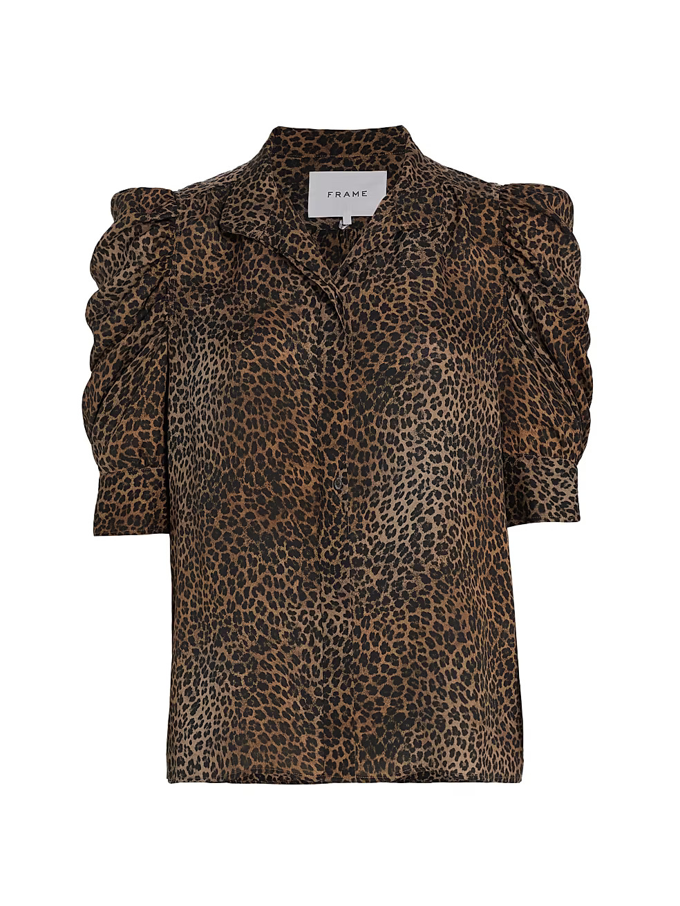 Gillian Silk Shirred-Sleeve Top | Saks Fifth Avenue