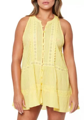Jessica Simpson Button Front Swing Swim Cover Up | Belk