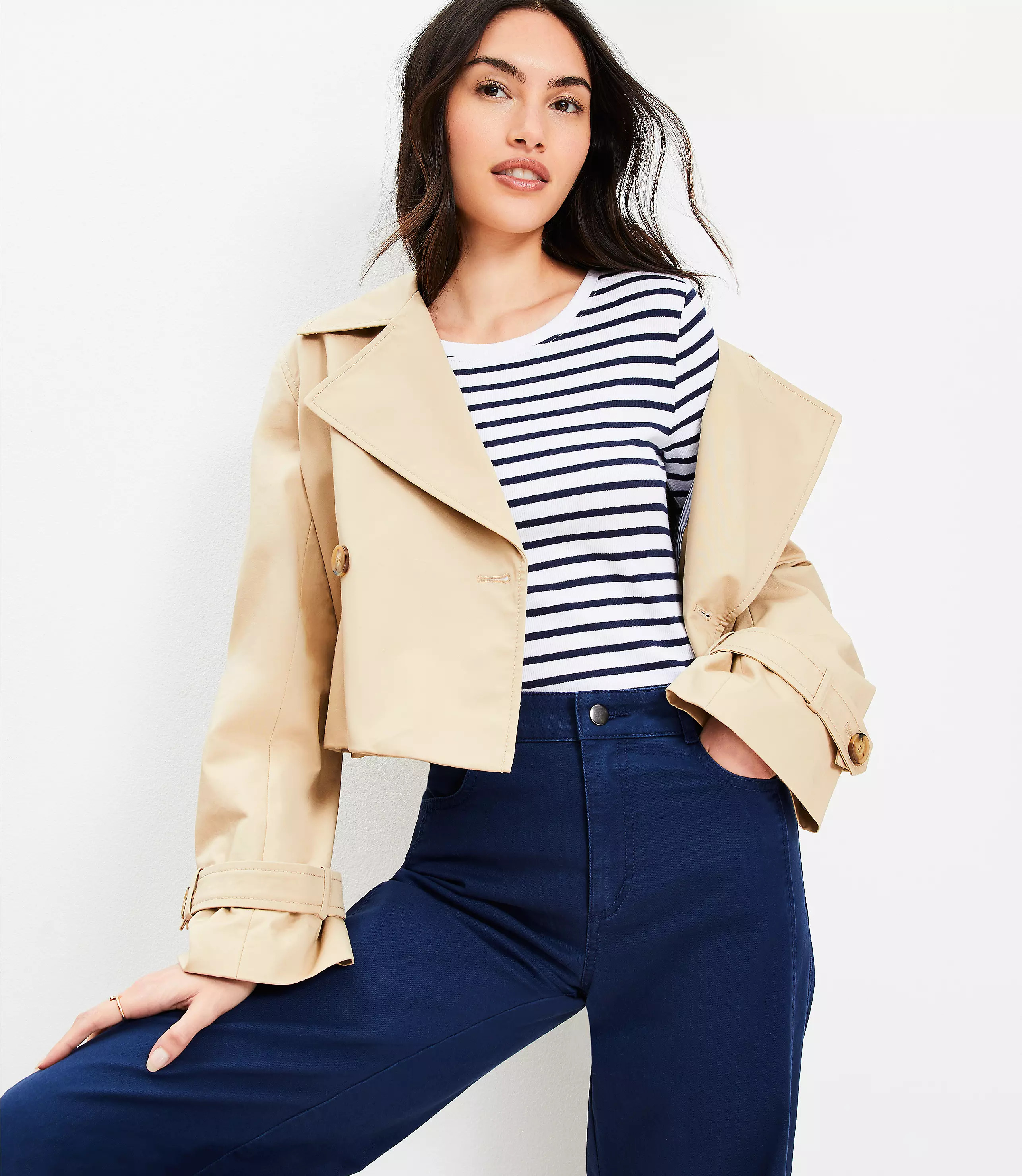 Perfect Ribbed Elbow Sleeve Tee | LOFT