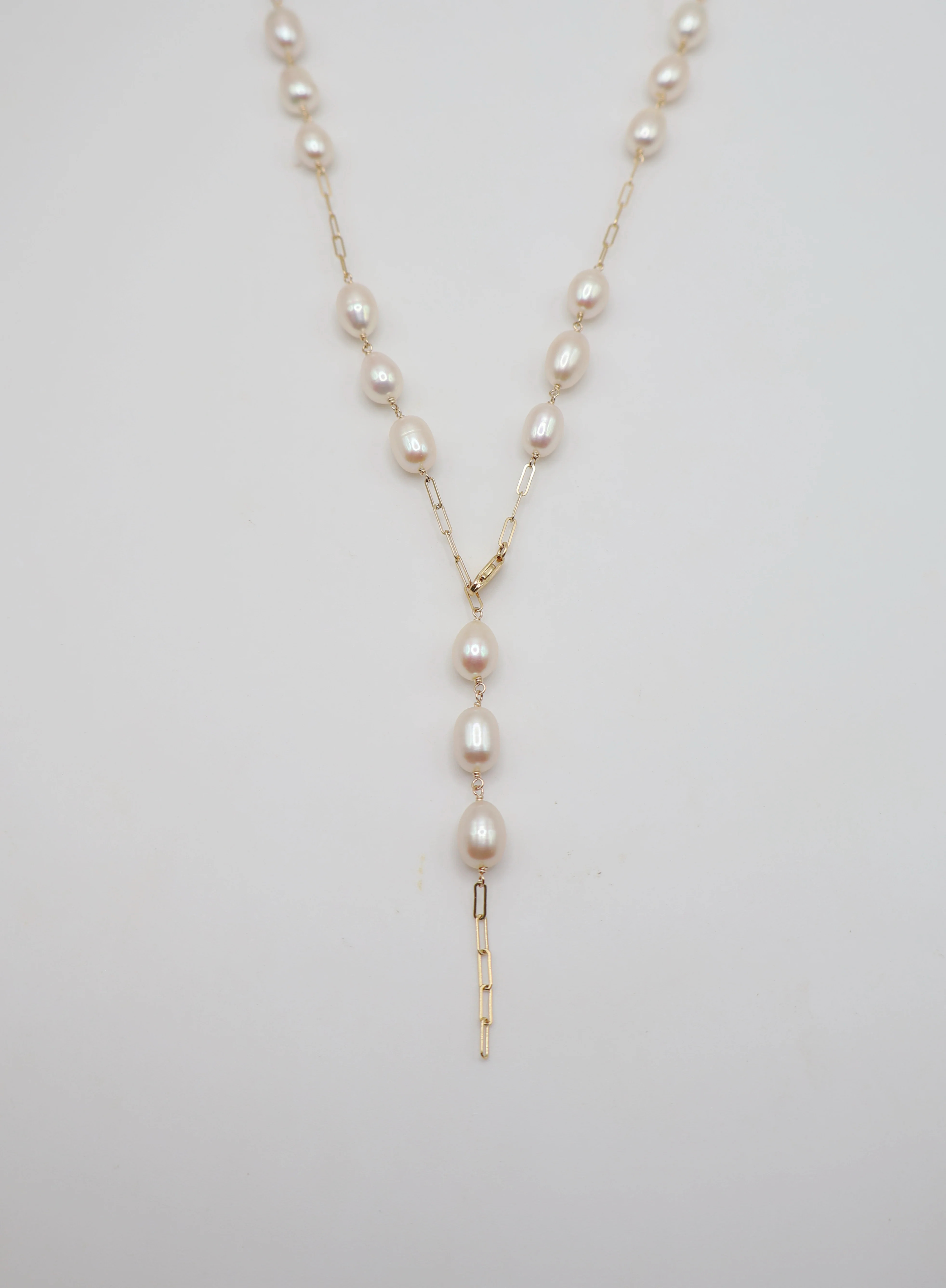 Y-Drop Pearl Necklace - 14k Gold Filled Jewelry by Apelila | Apelila Jewelry