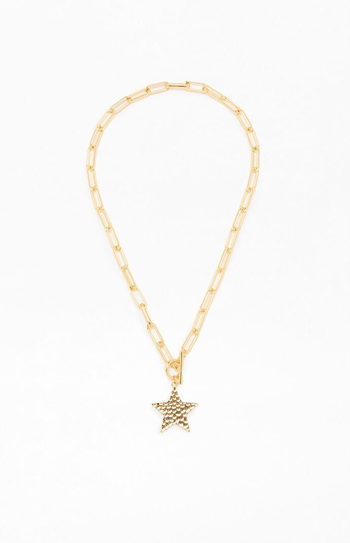 Star Link Pendant Necklace in Gold | PacSun