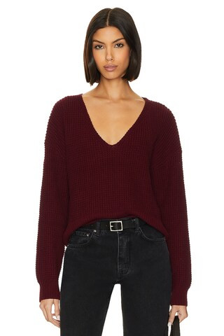Stitches & Stripes Jake V-Neck in Burgundy from Revolve.com | Revolve Clothing (Global)