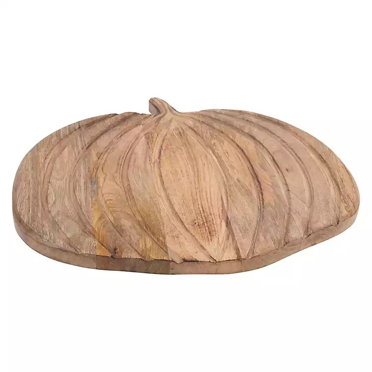 New! Wood Pumpkin Serving Plate | Kirkland's Home