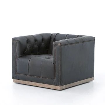 Maxx Swivel Chair in Various Materials | Burke Decor