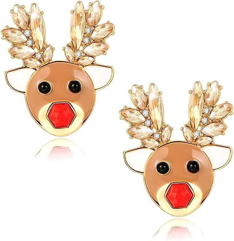 LILIE&WHITE Christmas Earrings For Women Reindeer Dangle Earrings Bowknot Stud Earrings Red Socks... | Amazon (US)