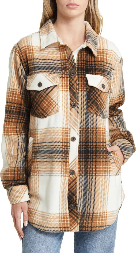 Plaid Polar Fleece Shacket | Nordstrom