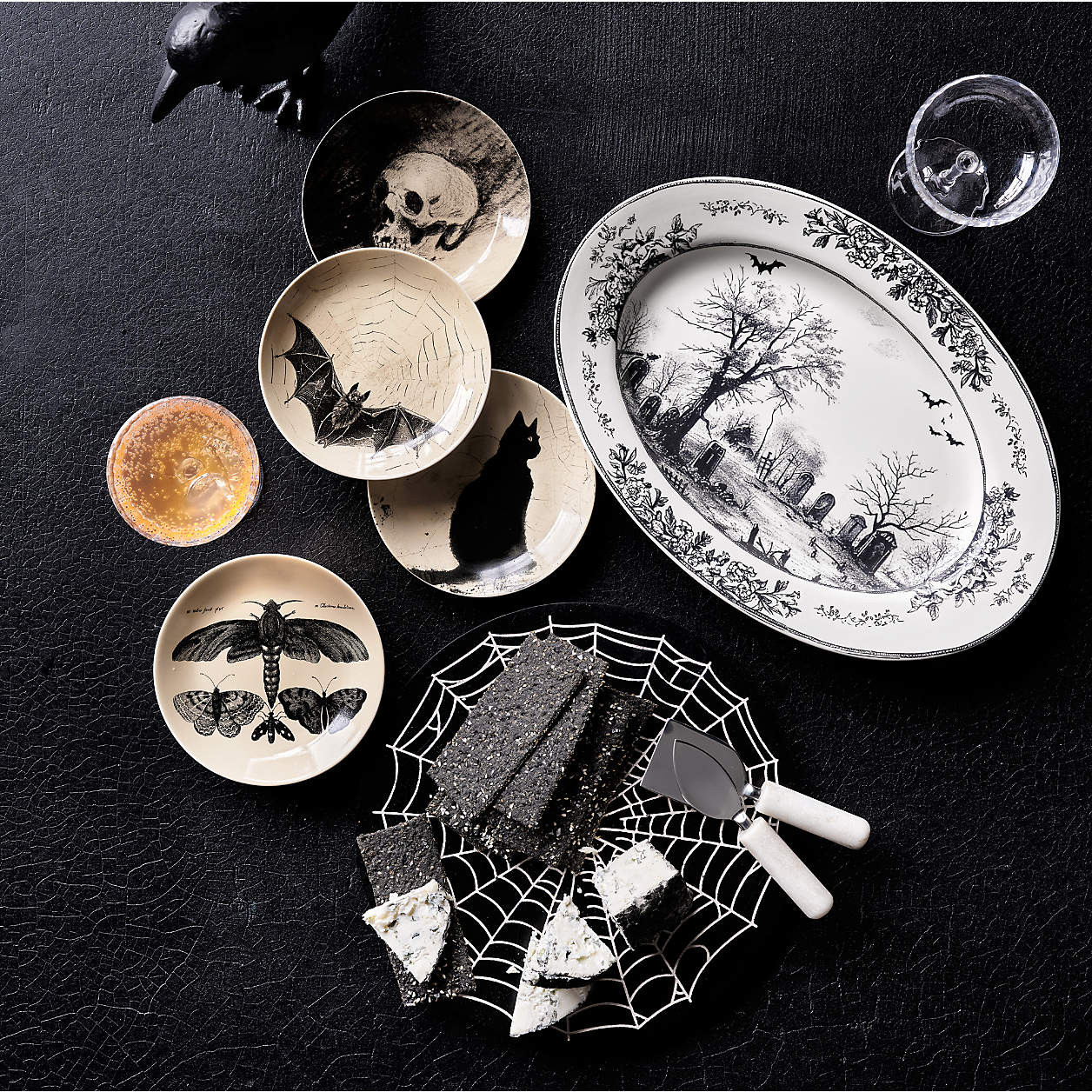 Nightfall Halloween Stoneware Oval Platter + Reviews | Crate & Barrel | Crate & Barrel