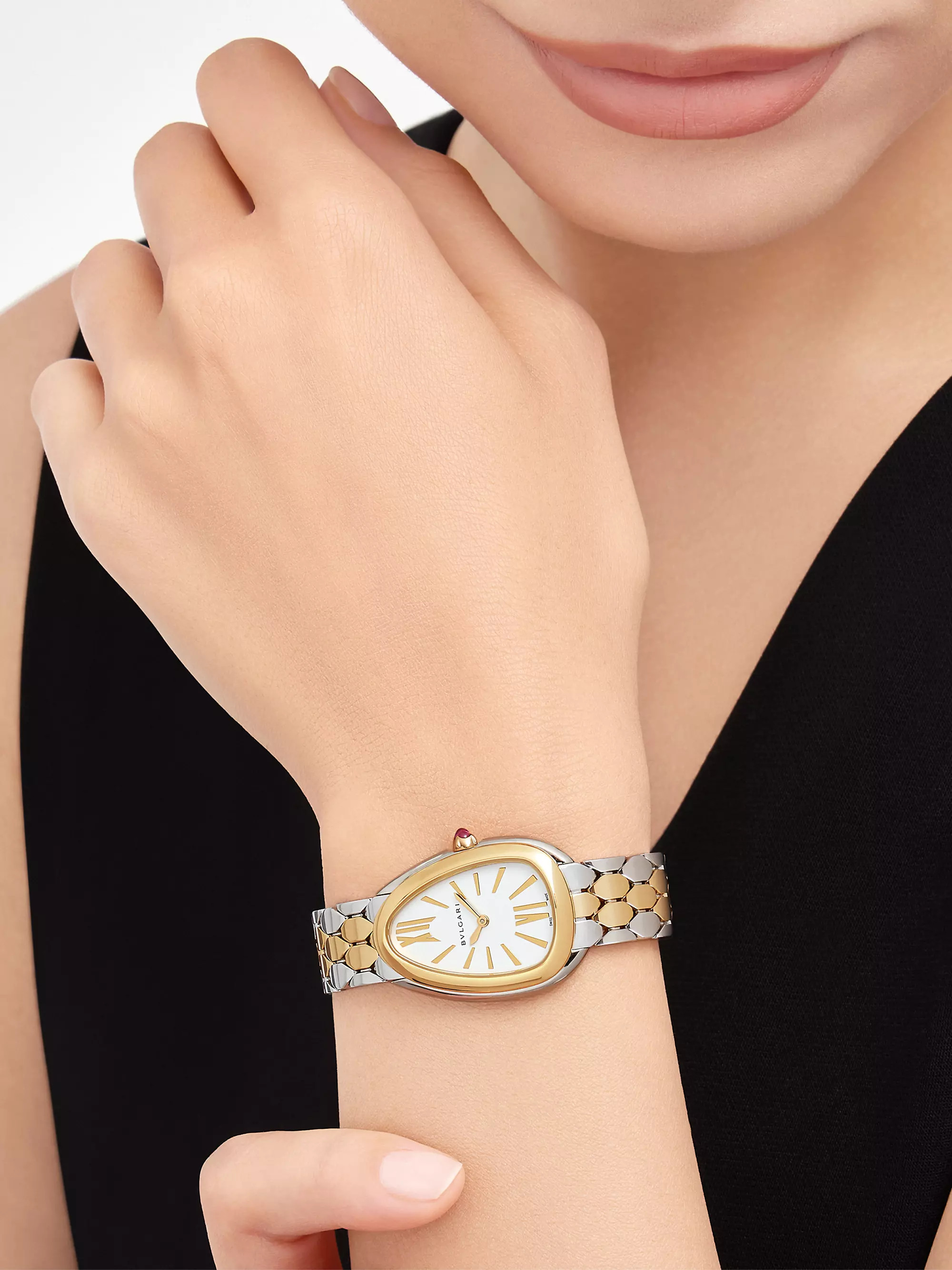 Serpenti Seduttori Stainless Steel & 18K Yellow Gold Bracelet Watch | Saks Fifth Avenue