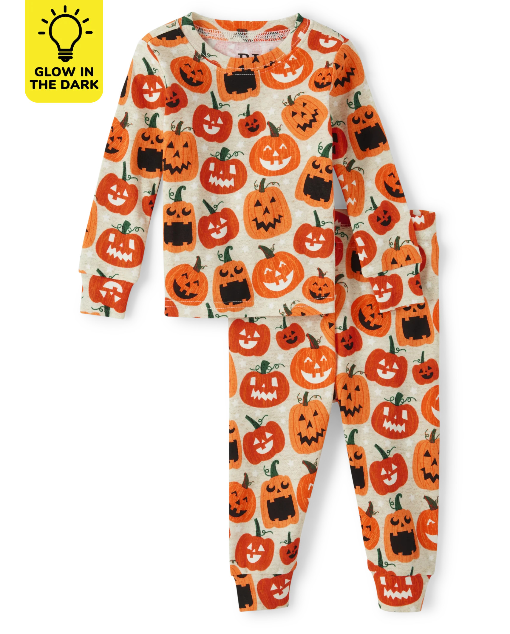 Unisex Baby And Toddler Matching Family Glow Jack-O-Lantern Snug Fit Cotton Pajamas - h/t vanilla | The Children's Place