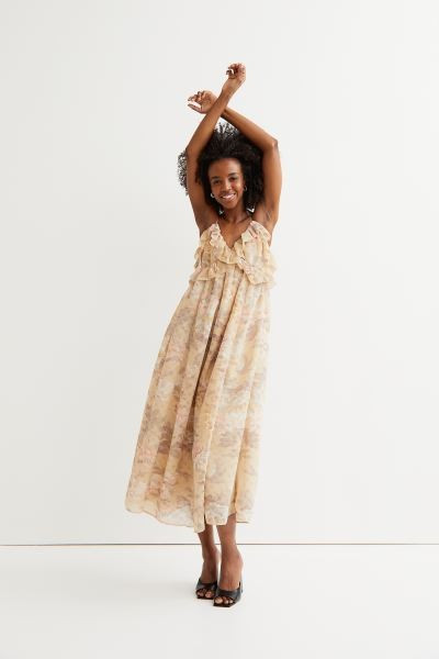 Flounce-trimmed Crêped Dress | H&M (US + CA)