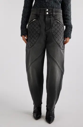 Isabel Marant Catarina Zip Pocket Tapered Leg Cotton Twill Pants | Nordstrom | Nordstrom