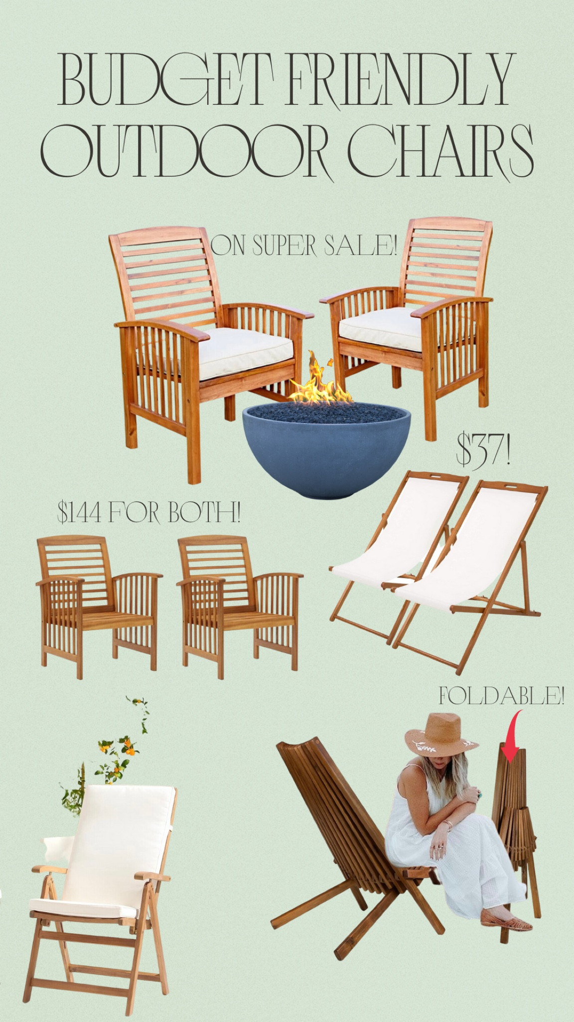 $37 for 2 chairs to $211 for 2!! 
Super budget friendly chairs for when you can’t thrift them! 

I find outdoor items are the hardest to thrift especially if you don’t want to have to redo them or scrub out the rust! 

Here are some adorable and budget friendly options that won’t break the bank

#LTKxNSale #LTKFind #LTKhome