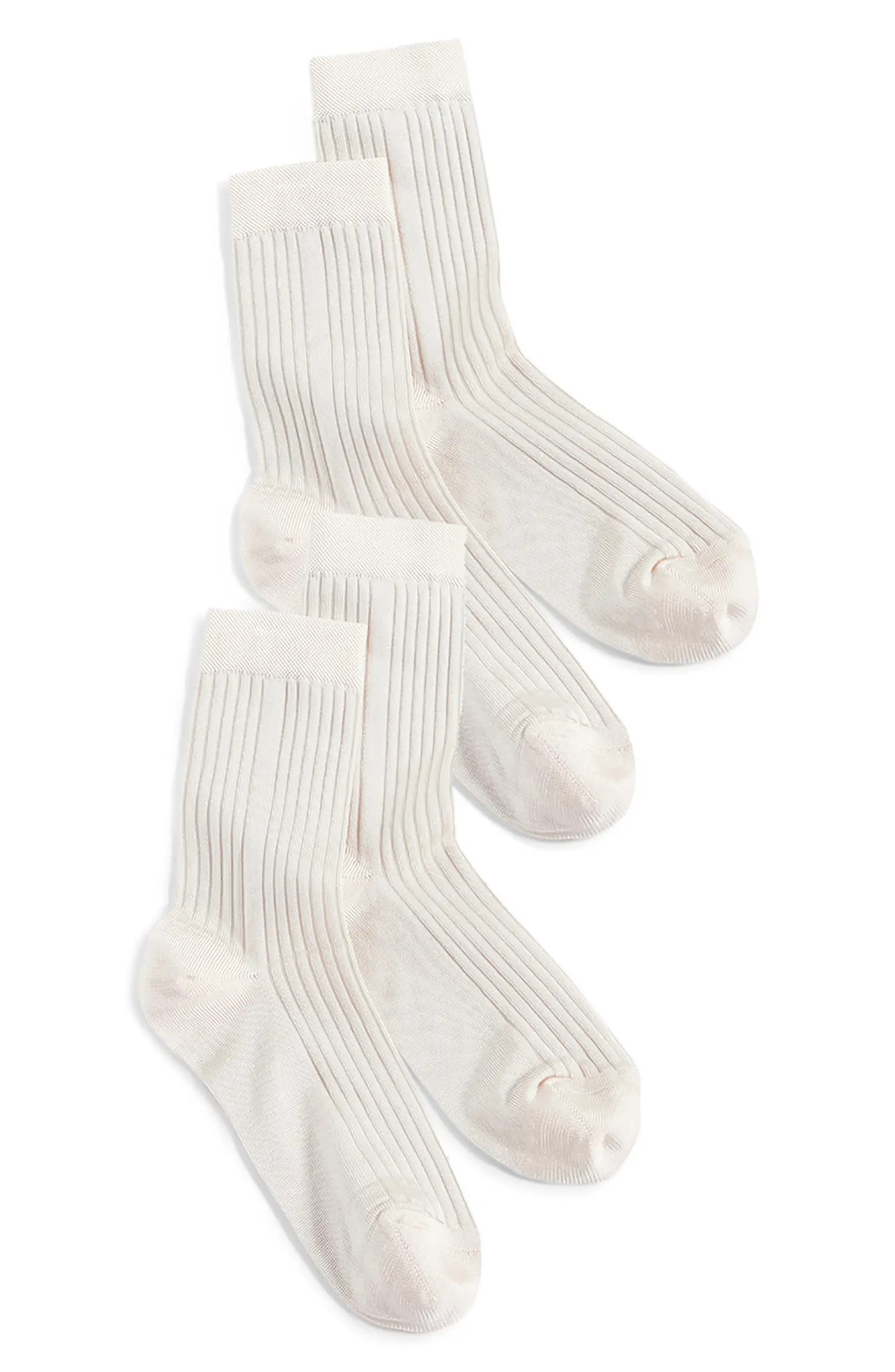 Silky Blend Rib Crew Socks | Nordstrom