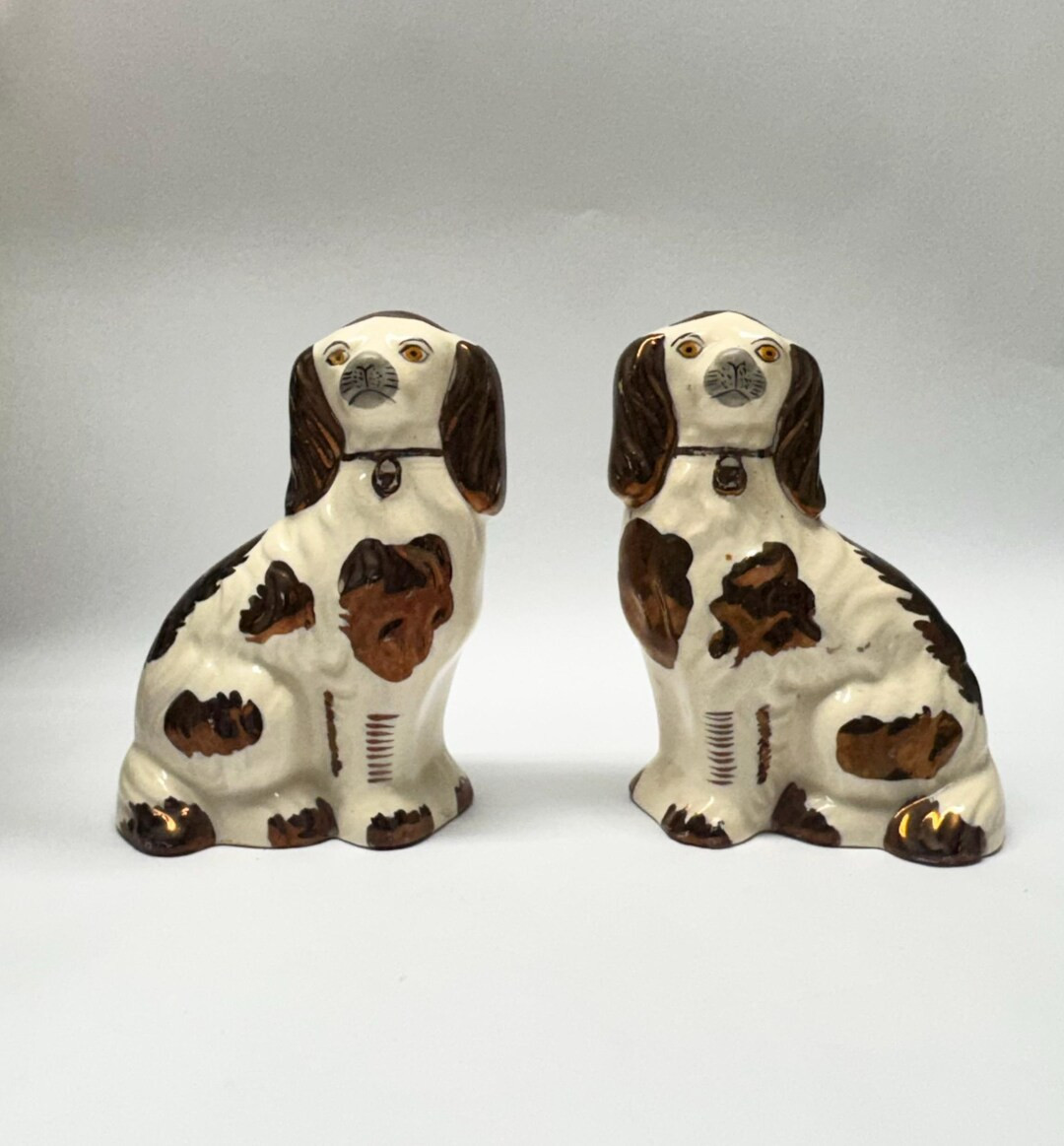 Original English Antique Staffordshire Dog Figurines – Hand-painted Pair – 15 Cm – Early 20... | Etsy (US)