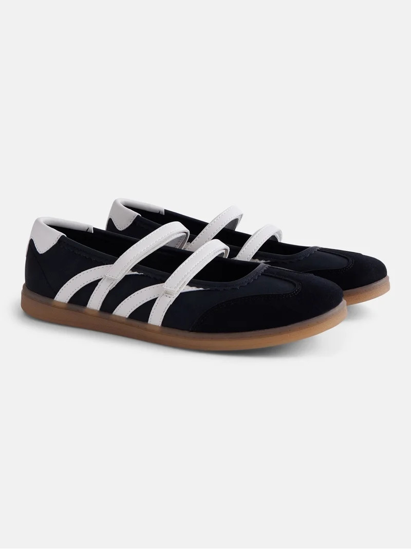 No Boundaries Women\u2019s Strappy Ballet Sneakers | Walmart (US)