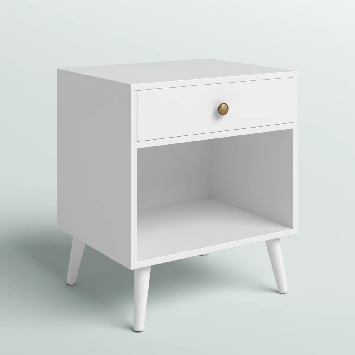 Vansant 1 - Drawer Nightstand with Drawer and Open Compartment, Solid Wood Legs | Wayfair North America