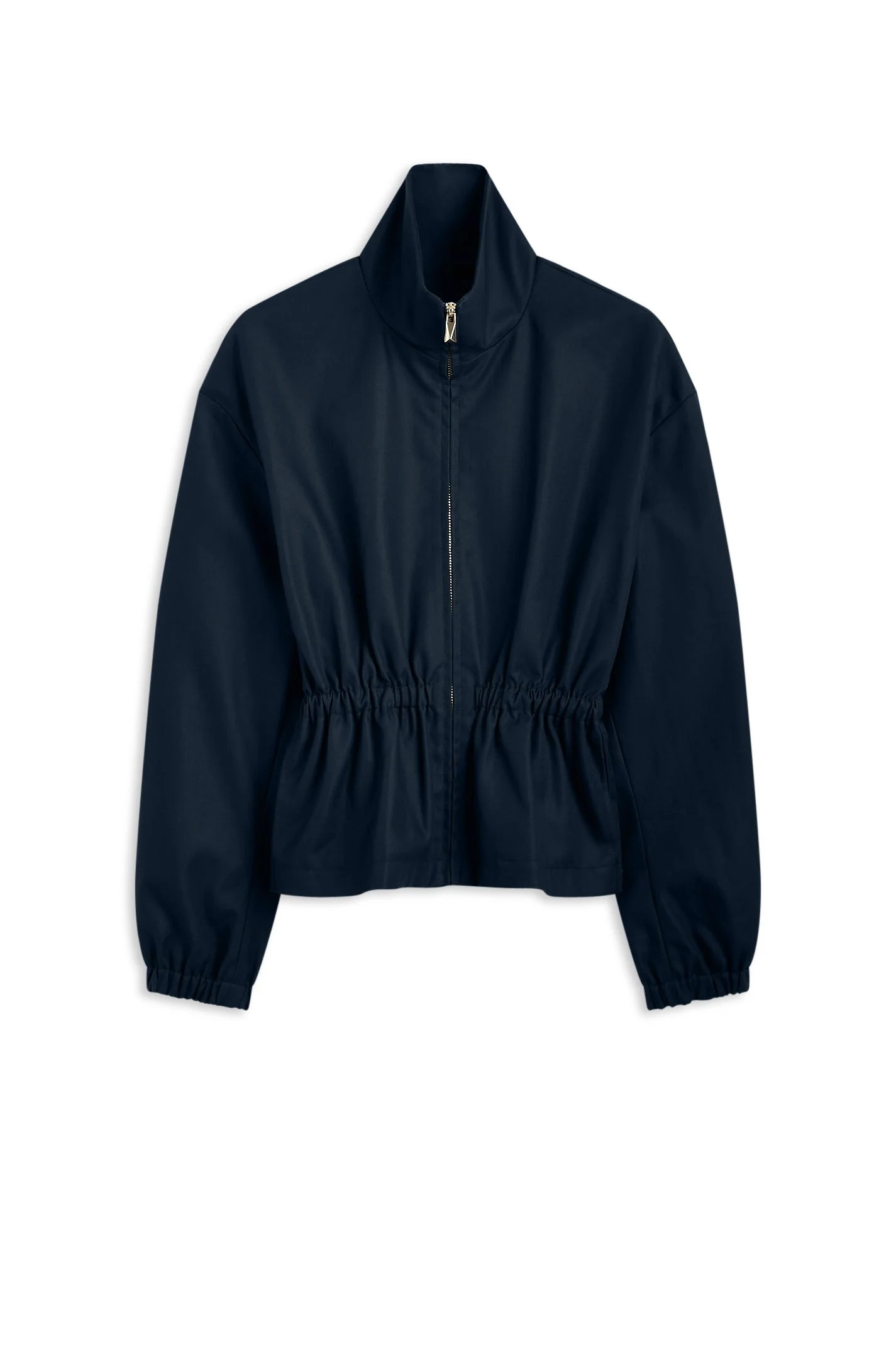 DOUBLE COTTON FUNNEL NECK JACKET - NAVY - Scanlan Theodore | Scanlan Theodore US