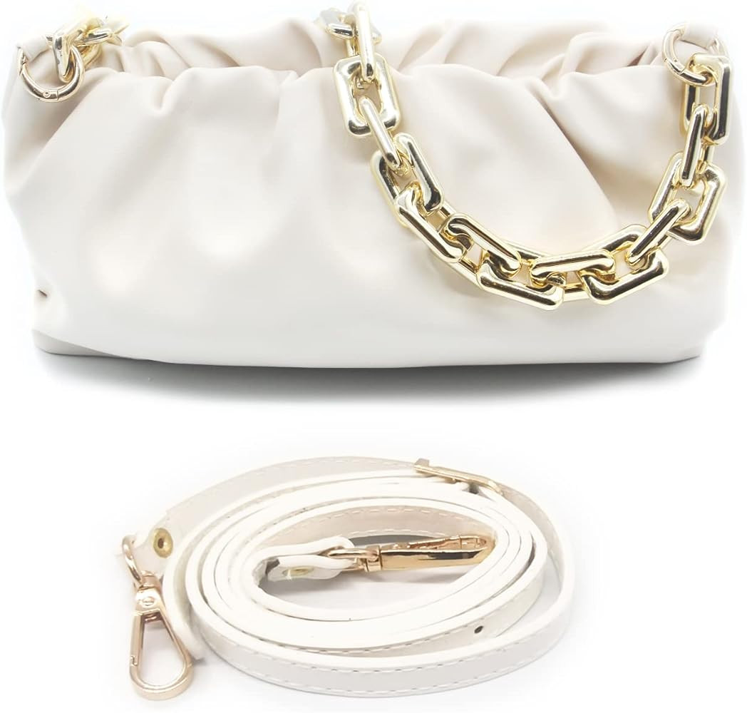 Women cloud-shape dumpling bags | Faux Fur and Fuzzy clutch purses | zinc alloy Shoulder Strap Eveni | Amazon (US)