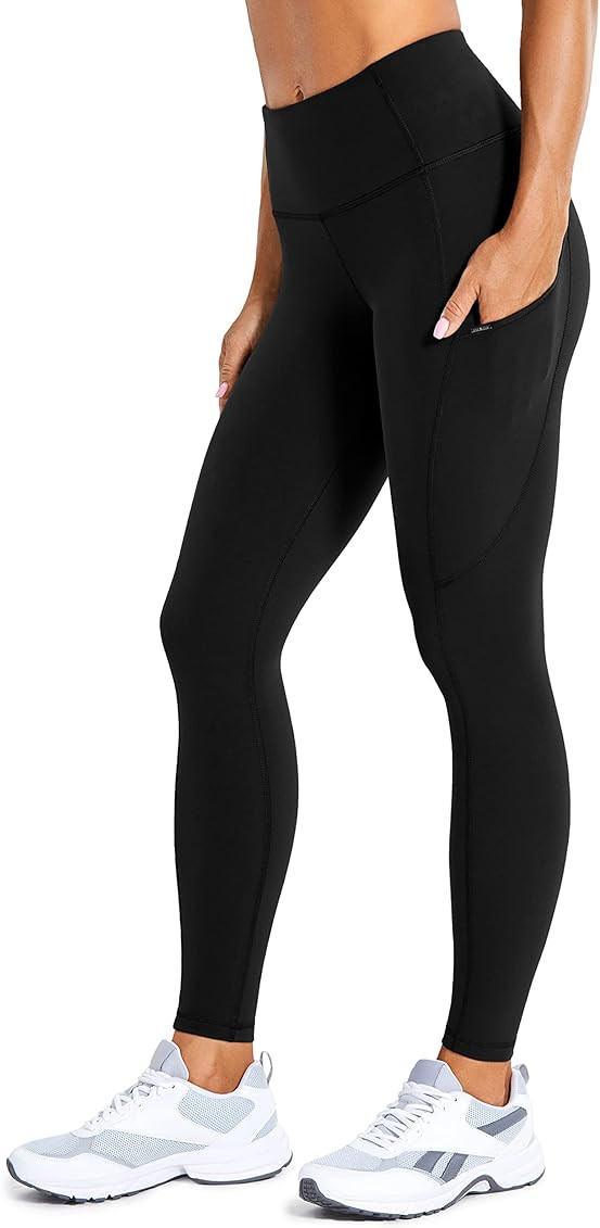 CRZ YOGA Light-Fleece Warm Leggings for Women 25''/28''' - Thick Brushed Pants High Waisted Workout  | Amazon (US)