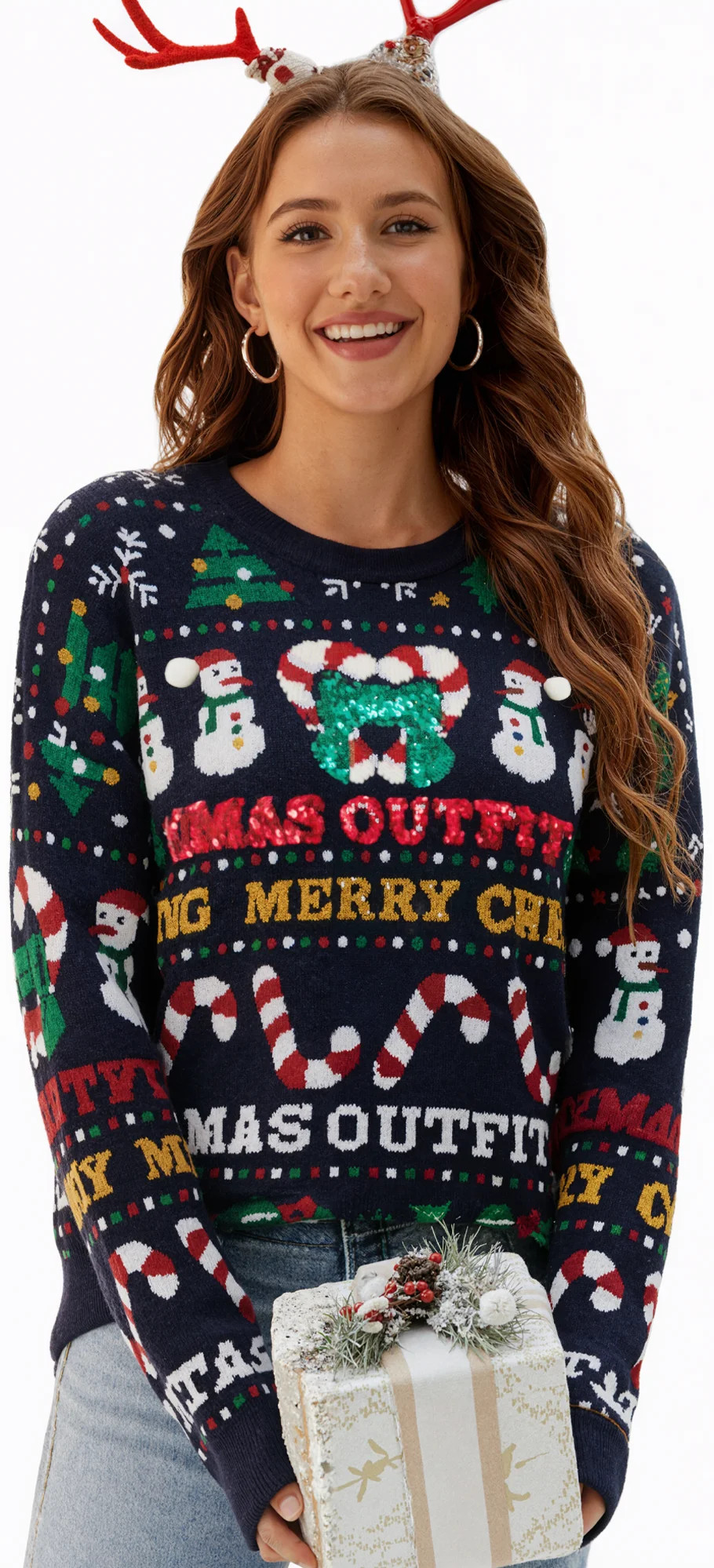 WQD Christmas Sweaters for Women Cute Fuzzy Funny Wintertime and Holiday Parties Knitted Pullover... | Walmart (US)