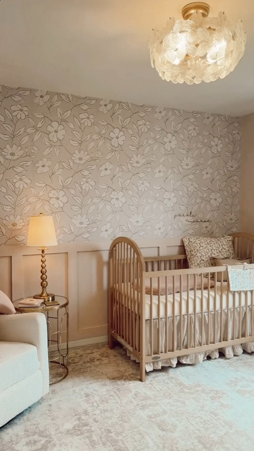 ✨ Baby Girl Nursery 💓🎀🧸✨🕊️ 
Finally sharing with her name reveal! 🤍
Designing the sweetest neutral baby girl nursery with soft beige tones, warm wood textures, floral wallpaper, cozy fabrics, and timeless vintage-inspired decor. This nursery style is calming, feminine, minimal, organic, neutral, airy, warm, and cozy — perfect for creating a peaceful space for your little one.

Sharing all the nursery furniture, neutral nursery decor, boho baby room ideas, girl nursery inspiration, light wood crib, beige nursery paint colors, floral wallpaper, dresser styling, and baby room must-haves you can shop on LTK.
If you love soft neutrals, Scandinavian vibes, natural textures, and classic girl nursery decor, this is for you. 🤍🌿

✨ Shop my baby girl nursery details on LTK:
• Neutral crib
• Matching dresser
• Cozy glider
• Organic bedding
• Floral wallpaper
• Rattan + woven accents
• Vintage-inspired mirror
• Chandelier + wall art
• Soft pillows & blankets

#nurseryinspo #babygirlnursery #neutralnursery #nurserydecorideas #bohonursery #neutralbabyroom #nurseryorganization #vintagenursery #babynurseryinspiration #babyroomideas #newbornprep #secondtrimester #pregnancyhomedecor

#LTKHome #LTKBaby #LTKBaby #LTKHome #LTKBump