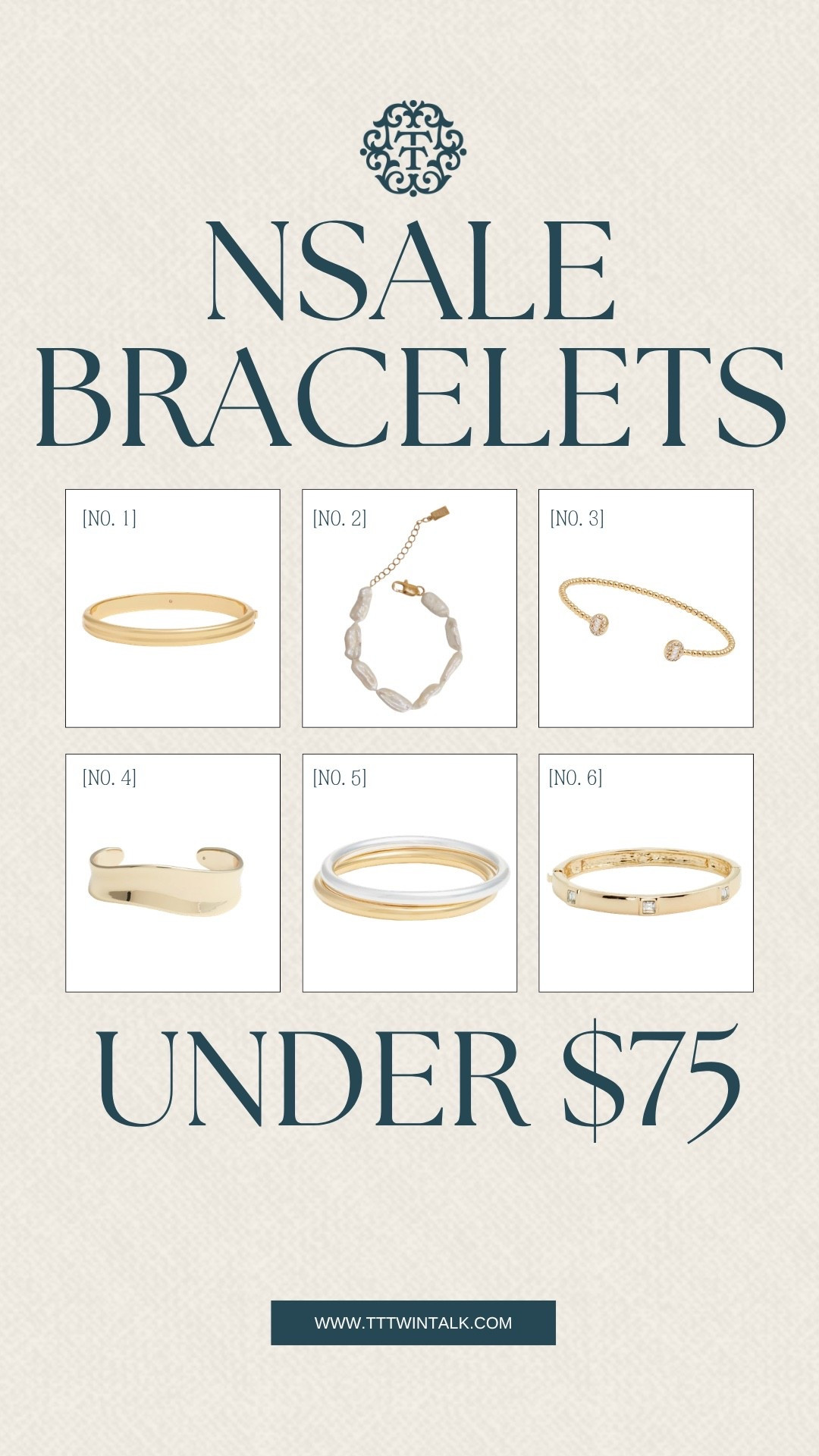 The Nordstrom Anniversary Sale is the perfect excuse to add a few new bracelets to your collection. These under-$75 picks include classic bangles, sculptural cuffs, delicate chains, and sparkling accents that pair beautifully together. They're versatile pieces that add a polished finish to both casual and dressy looks.

#LTKSaleAlert #LTKBeauty #LTKSeasonal