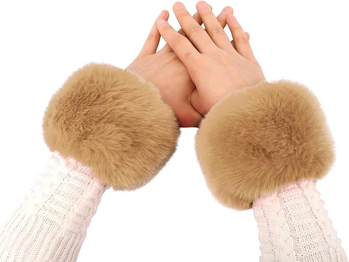Simplicity Women's Winter Faux Fur Short Wrist Cuff Warmers | Amazon (US)