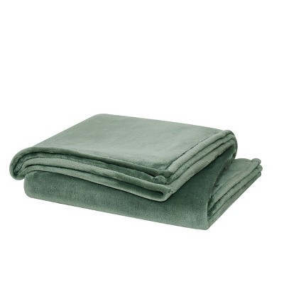 50"x60" Solid Plush Throw Blanket Green - Cannon: Microfiber, Midweight, Machine Washable, Cozy for All Ages | Target