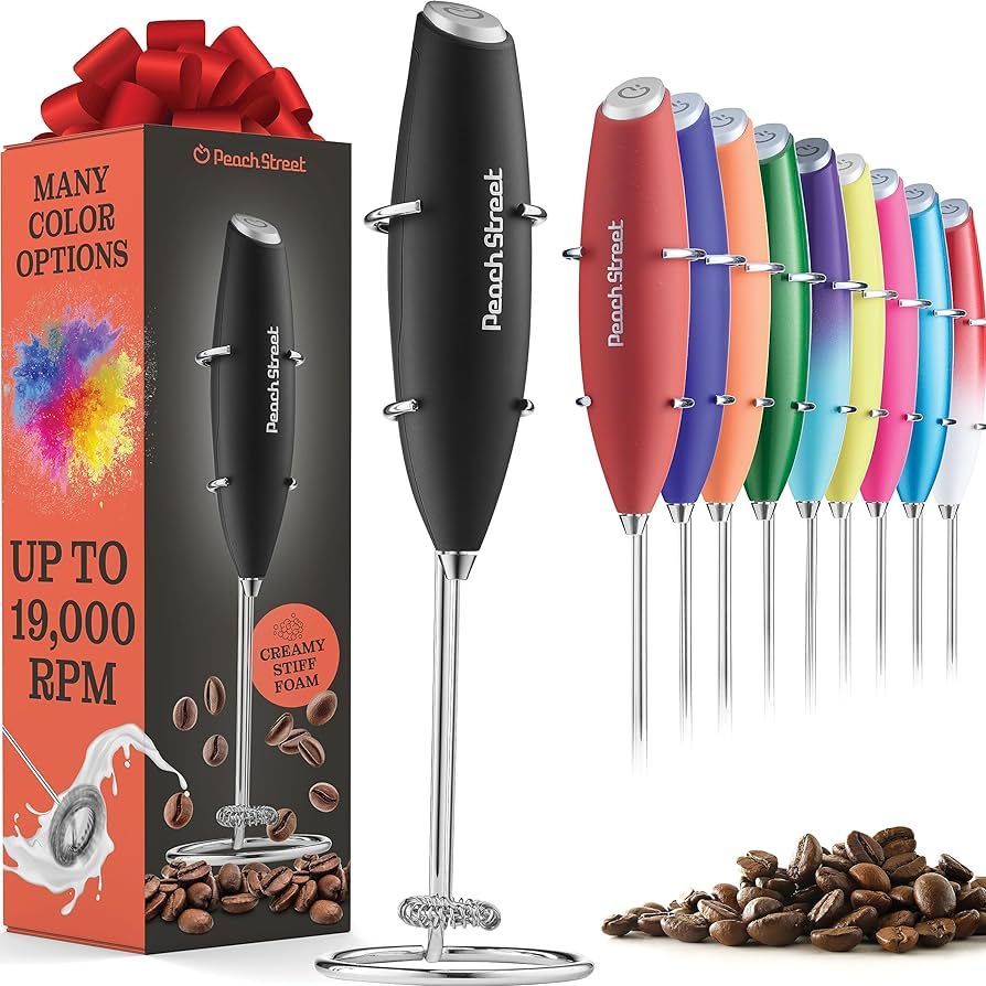 Powerful Handheld Milk Frother, Mini Milk Frother Wand, Battery Operated Stainless Steel Drink Mi... | Amazon (US)