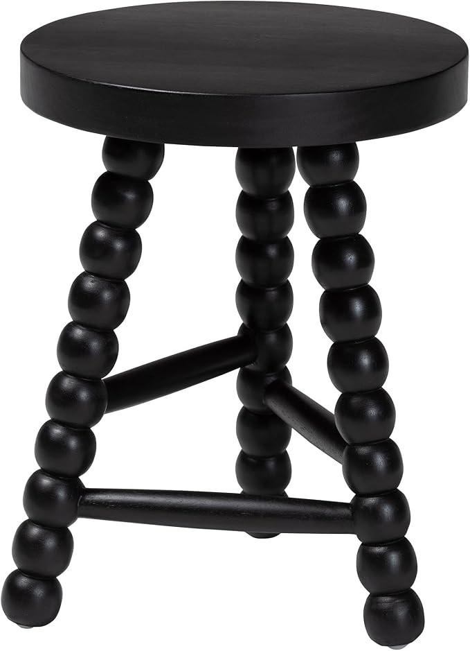 Bali & pari David Acacia Wood Multipurpose Accent Stool, Black | Amazon (US)