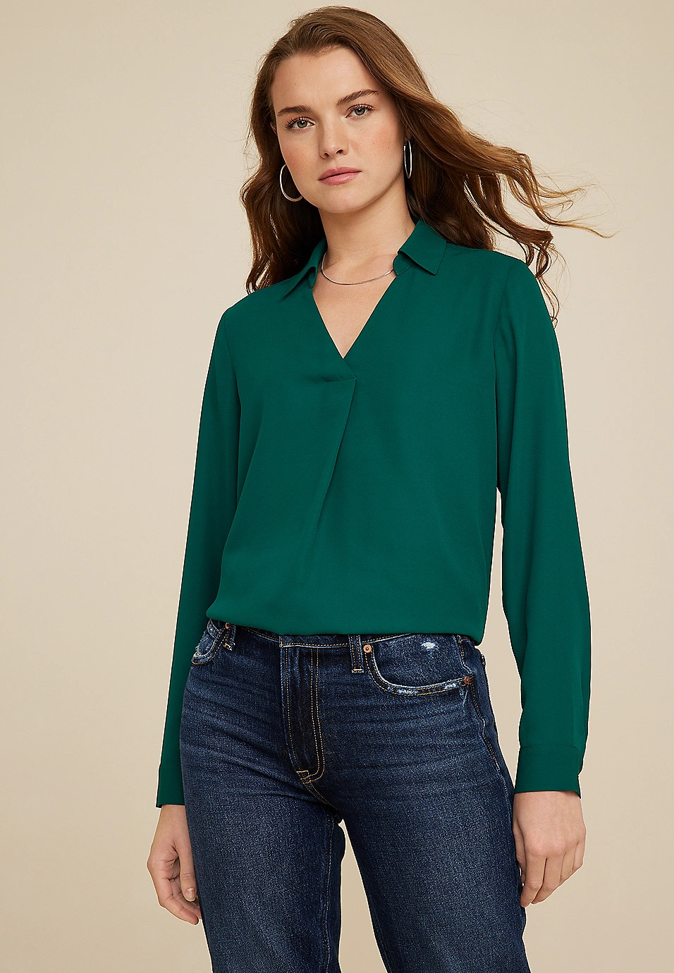 Atwood Pleated Blouse | Maurices