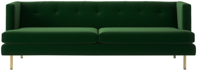 Avec Emerald Green Sofa with Brass Legs + Reviews | CB2 | CB2