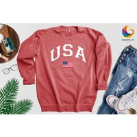 Usa Flag Comfort Colors Sweatshirt American Pride | Etsy (US)