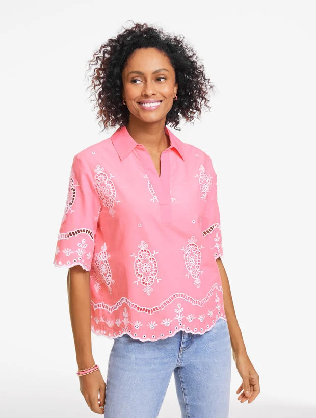 Julia Eyelet Top | Talbots