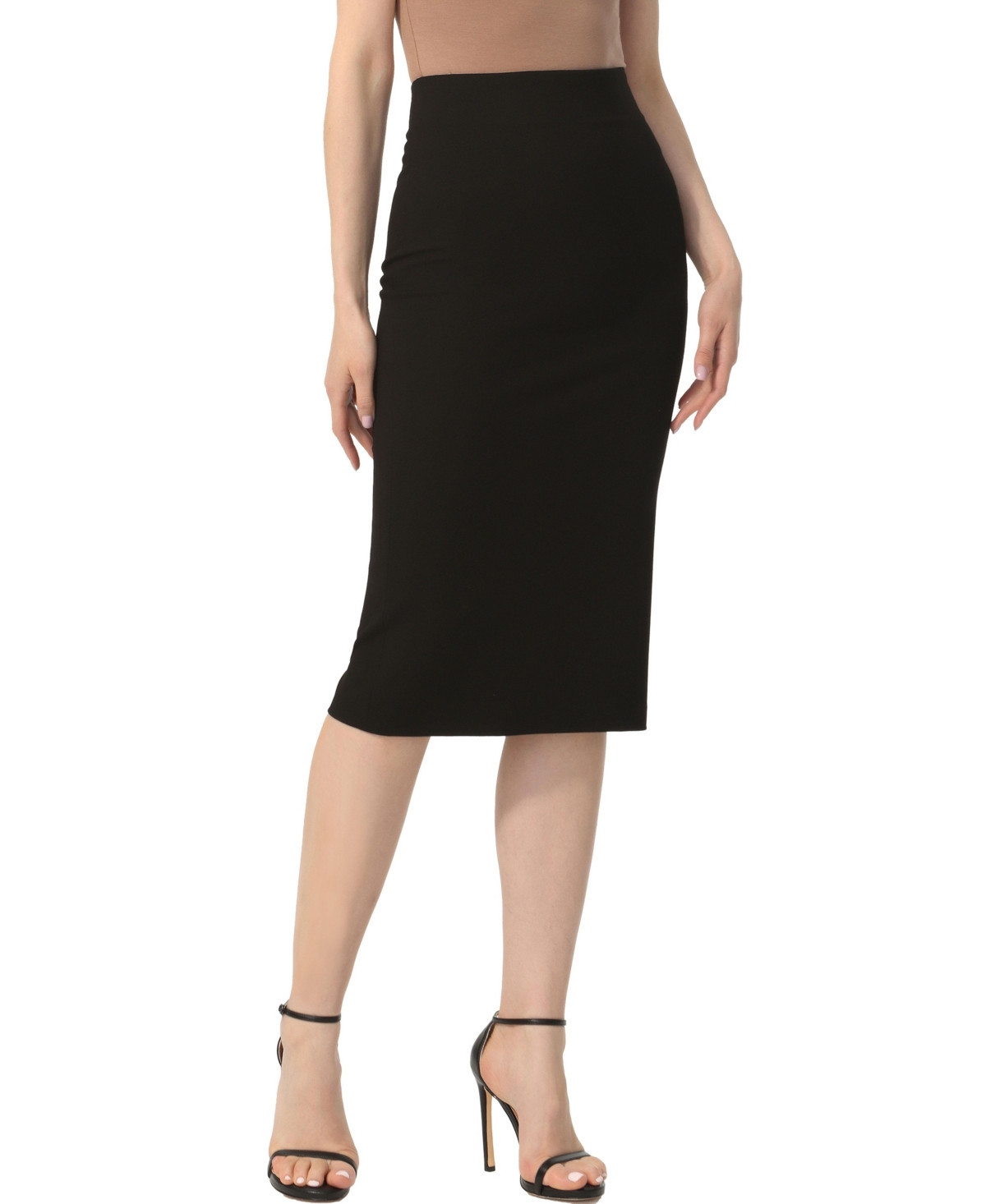 kimi + kai Women's Exposed Back Zip Pencil Skirt - Black | Macy's