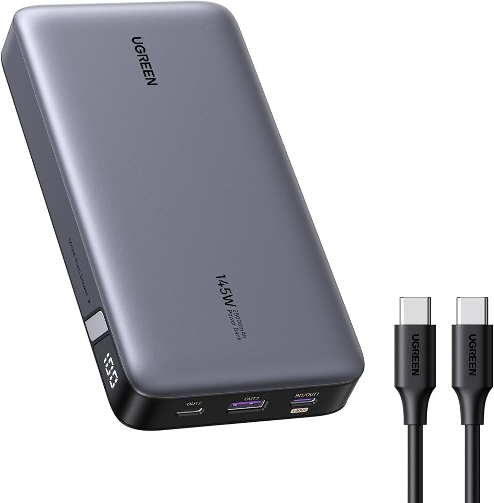UGREEN Nexode Power Bank 145W Max 25000mAh externer Akku mit 3 Anschl\u00fcsse USB C Powerbank mi... | Amazon (DE)