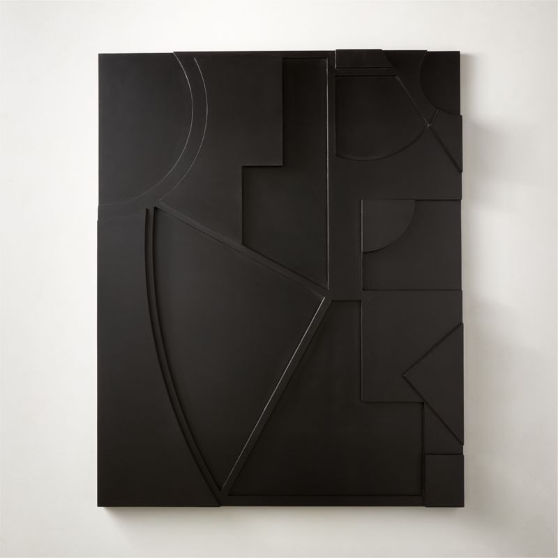 Racco I Black Geometric 3-D Modern Wall Art 40''x50'' + Reviews | CB2 | CB2