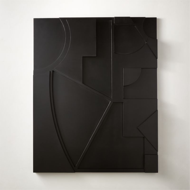 Racco I Black Geometric 3-D Modern Wall Art 40''x50'' + Reviews | CB2 | CB2