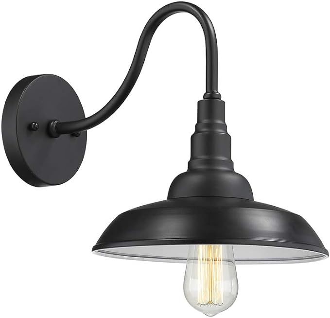 Emliviar Farmhouse Barn Light, 10 inch Gooseneck Light in Black Finish, 523 BK | Amazon (US)