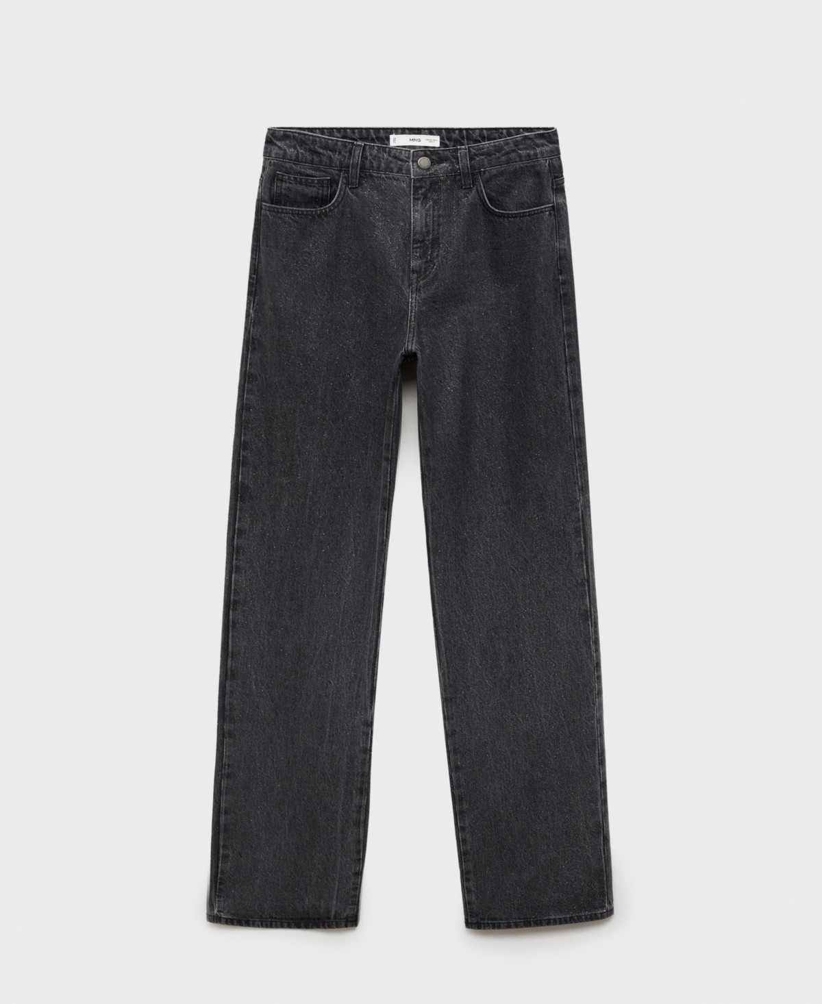 Mango Women's Shiny Straight-Leg Jeans - Black denim | Macy's