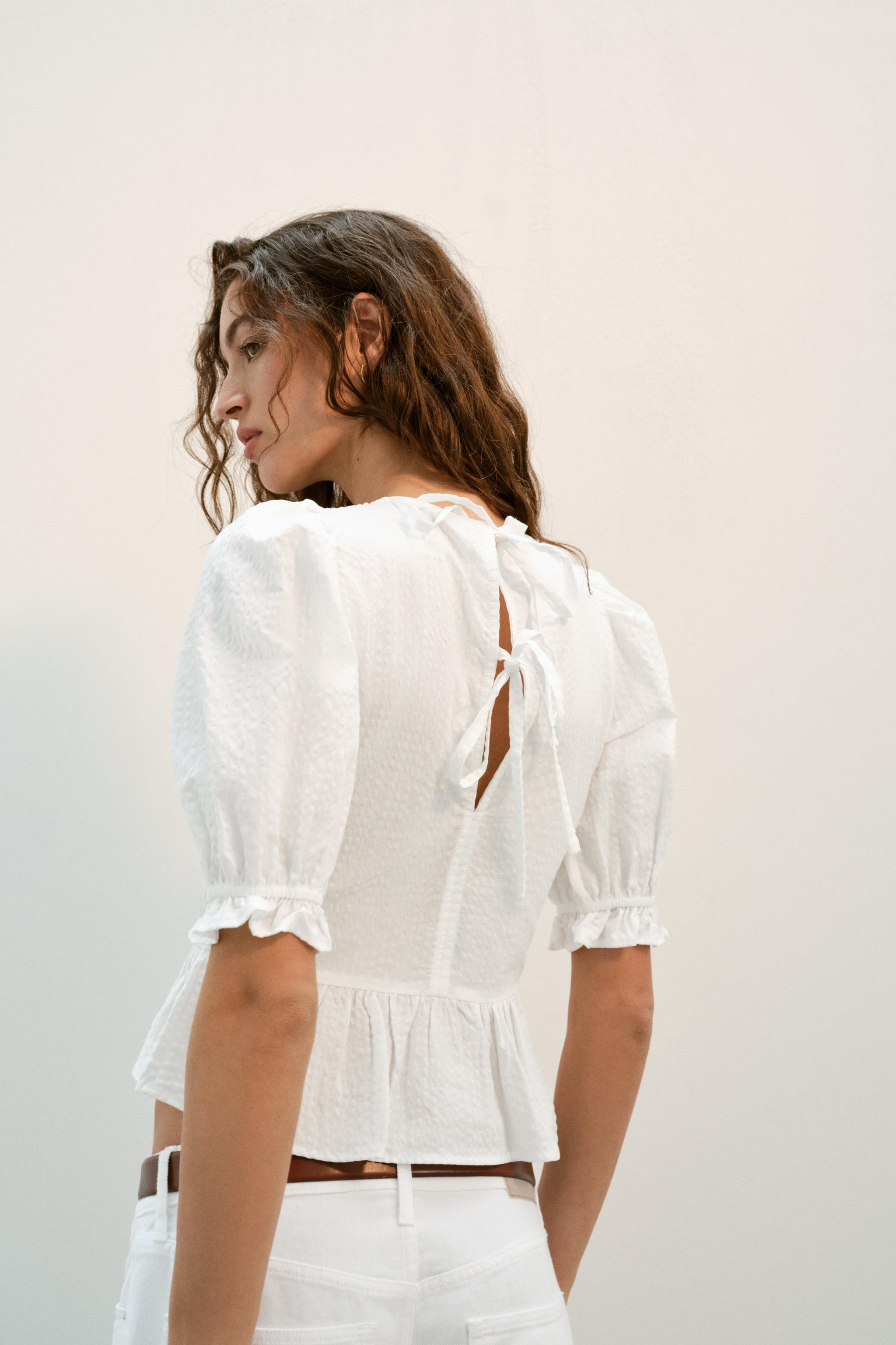 CHECK SMOCKED TOP | Zara FR