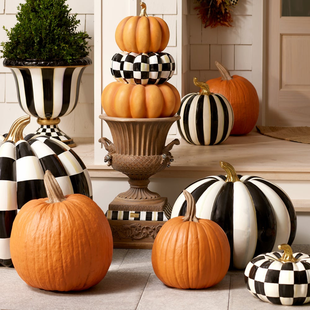 Courtly Stripe Outdoor Trophy Pumpkin | MacKenzie-Childs