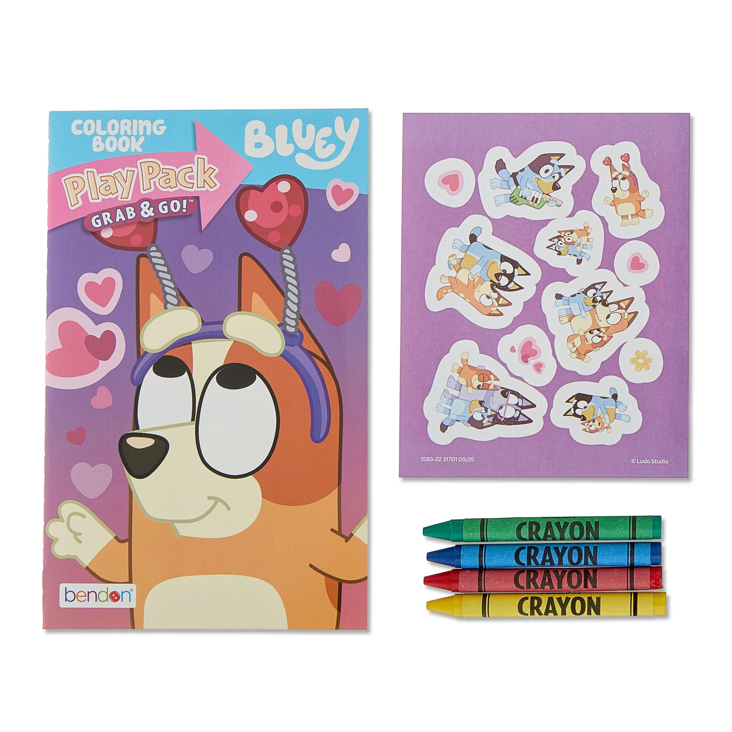 Bluey Valentine's Day Grab & Go Play Pack, 24-Page Mini Coloring Book - Kids Activity by Bendon | Walmart (US)