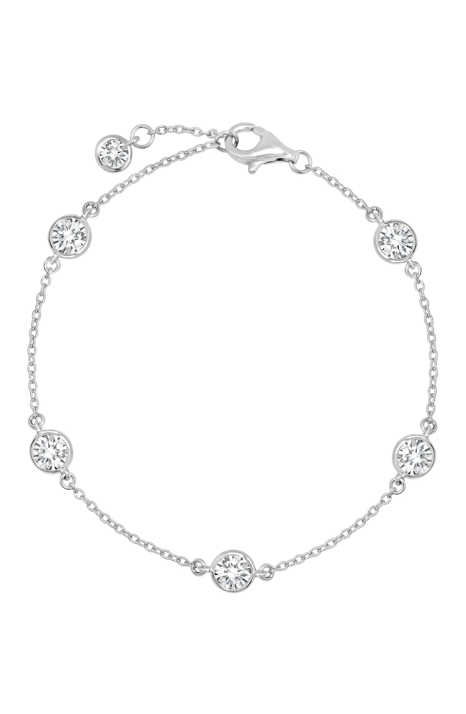 Cubic Zirconia Bezel Station Bracelet | Nordstrom
