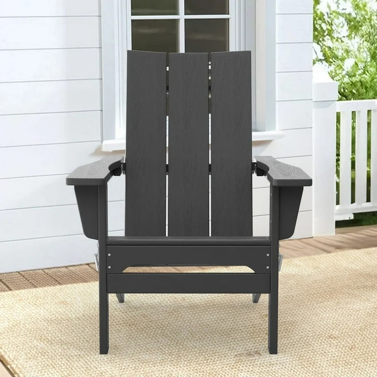 JUSTLET Outdoor Patio Chair, Folding Adirondack Chair, Gray - Walmart.com | Walmart (US)