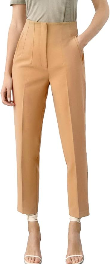 Ugerlov Women's High Waisted Dress Pants Work Business Casual Slacks Tapered Ankle Pants with Poc... | Amazon (US)