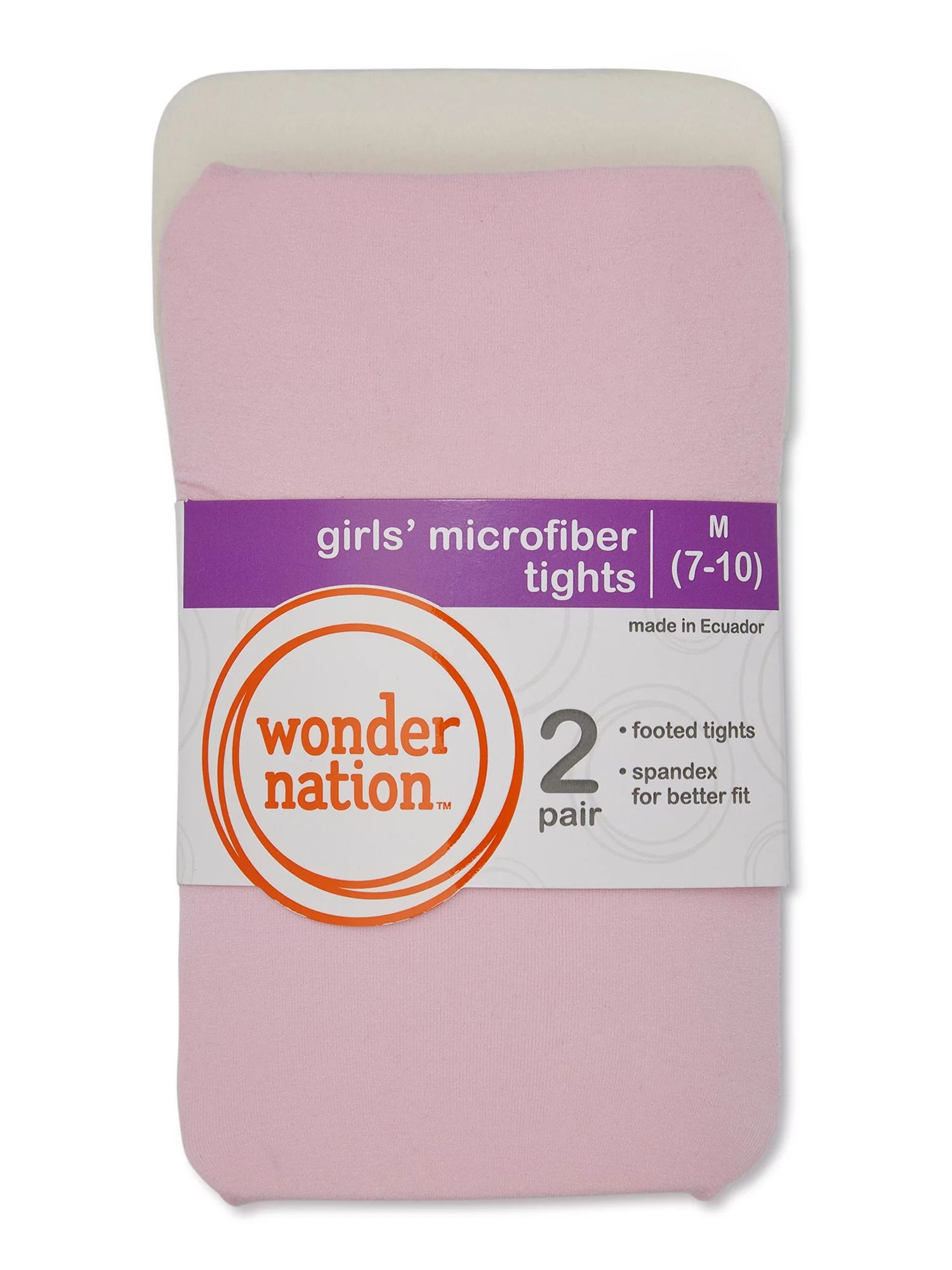 Wonder Nation Girls Solid Opaque Tights, 2 Pack, Sizes 4-16 | Walmart (US)